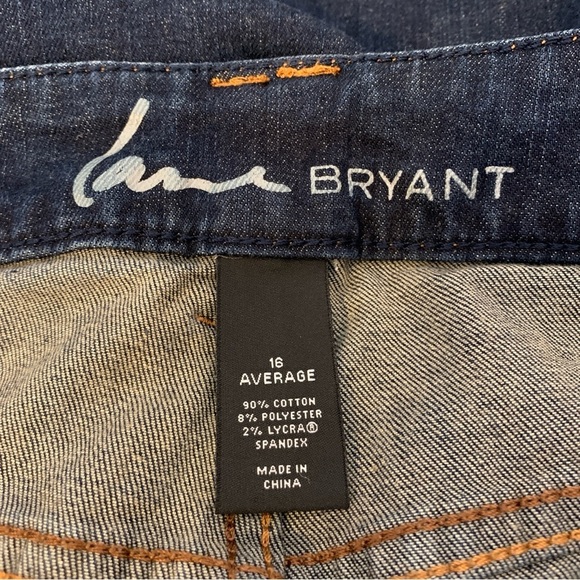 Lane Bryant Bootcut Jeans Womens 16 Blue Straight Fit Slim Boot Dark Wash - Picture 6 of 8